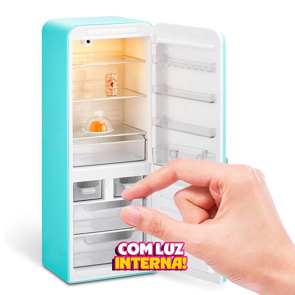 Kit Geladeirinha + 5x Cápsulas Surpresa Mini Brands Fill The Fridge