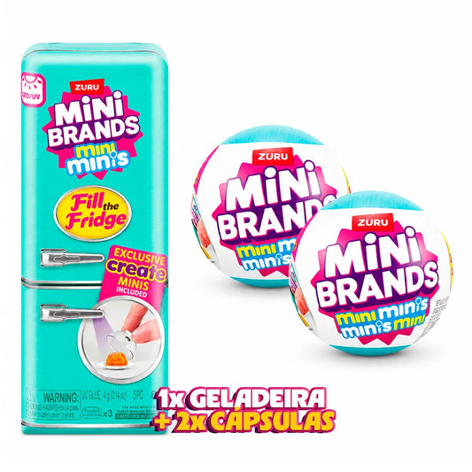 Kit Geladeirinha + 2x Cápsulas Surpresa Mini Brands Fill The Fridge