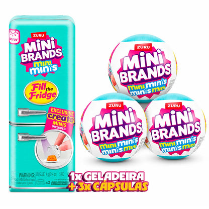 Kit Geladeirinha + 3x Cápsulas Surpresa Mini Brands Fill The Fridge